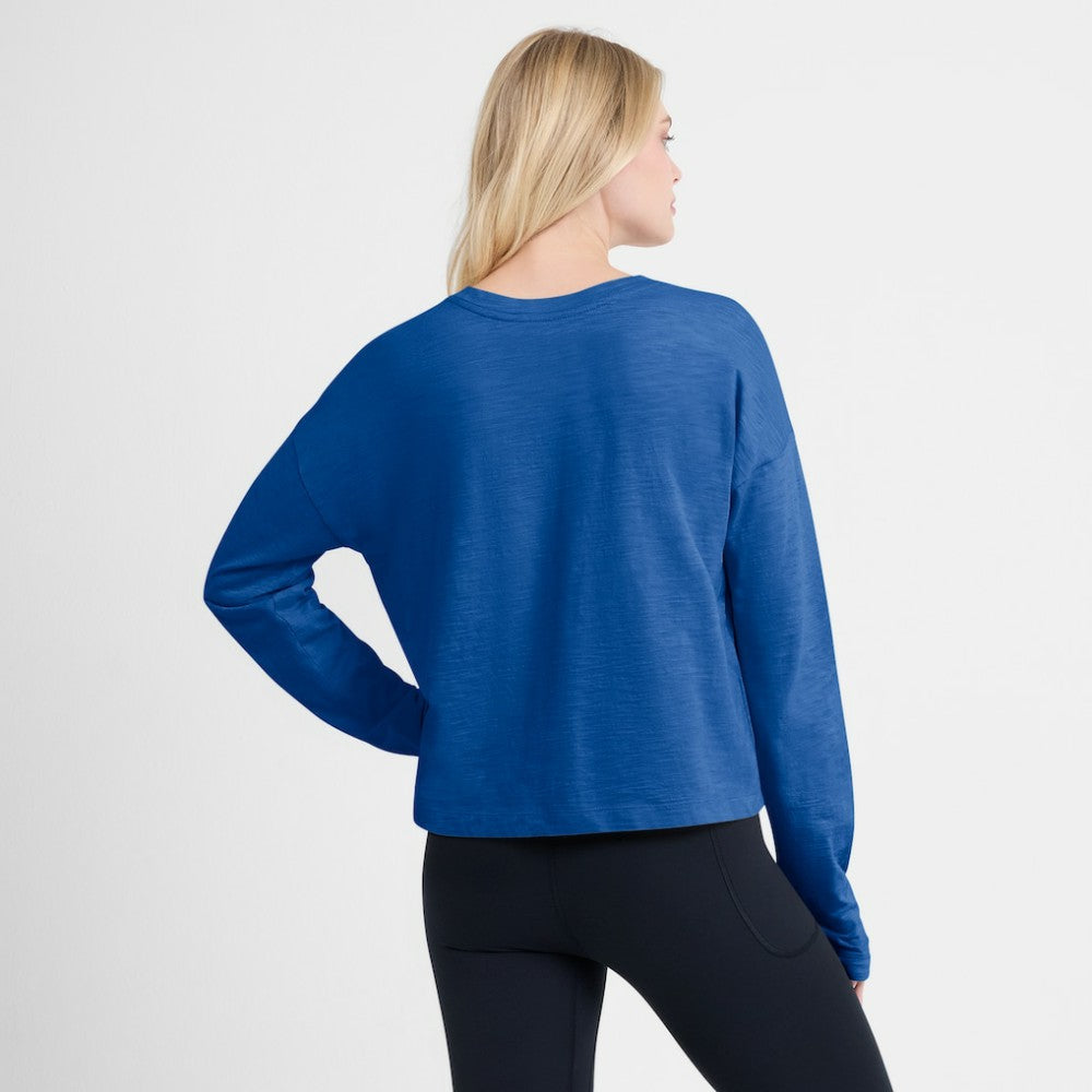 St. Louis Blues Fanatics Women's Oversized All Out Effort Long Sleeve Henley T-Shirt - Blue - NHL