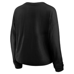 Boston Bruins Fanatics Women's Oversized All Out Effort Long Sleeve Henley T-Shirt - Black - NHL