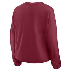 Colorado Avalanche Fanatics Women's Oversized All Out Effort Long Sleeve Henley T-Shirt - Burgundy - NHL