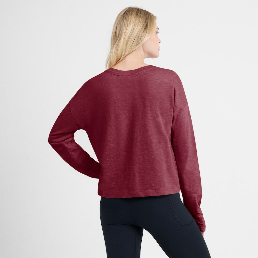 Colorado Avalanche Fanatics Women's Oversized All Out Effort Long Sleeve Henley T-Shirt - Burgundy - NHL
