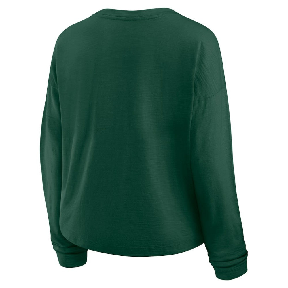 Minnesota Wild Fanatics Women's Oversized All Out Effort Long Sleeve Henley T-Shirt - Green - NHL