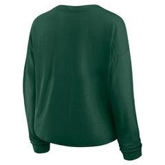 Minnesota Wild Fanatics Women's Oversized All Out Effort Long Sleeve Henley T-Shirt - Green - NHL