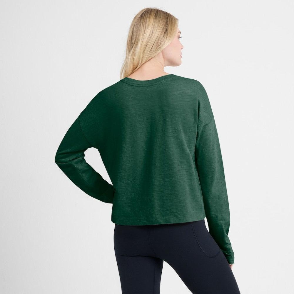 Minnesota Wild Fanatics Women's Oversized All Out Effort Long Sleeve Henley T-Shirt - Green - NHL