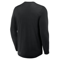 Pittsburgh Penguins Fanatics Adrenaline Push Long Sleeve Henley Shirt - Black - NHL