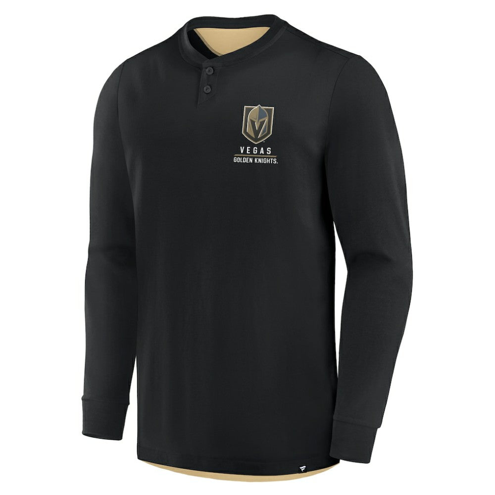 Vegas Golden Knights Fanatics Adrenaline Push Long Sleeve Henley Shirt - Black - NHL