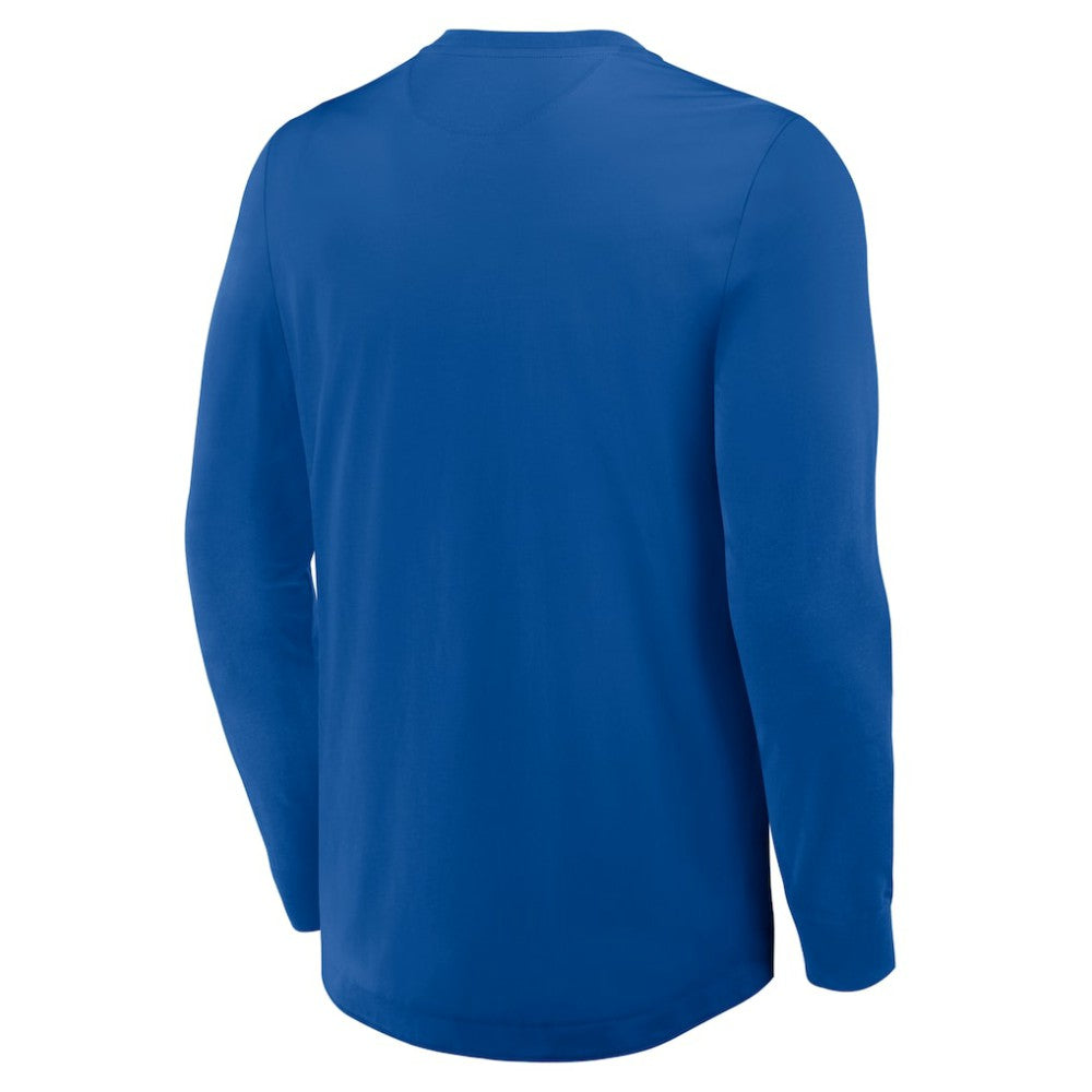 New York Rangers Fanatics Adrenaline Push Long Sleeve Henley Shirt - Blue - NHL