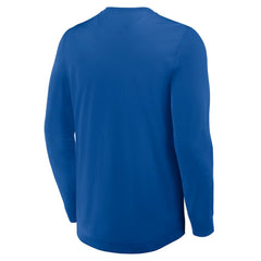 New York Rangers Fanatics Adrenaline Push Long Sleeve Henley Shirt - Blue - NHL