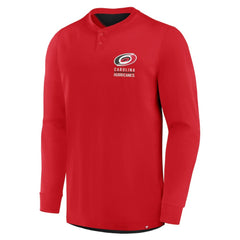 Carolina Hurricanes Fanatics Adrenaline Push Long Sleeve Henley Shirt - Red - NHL
