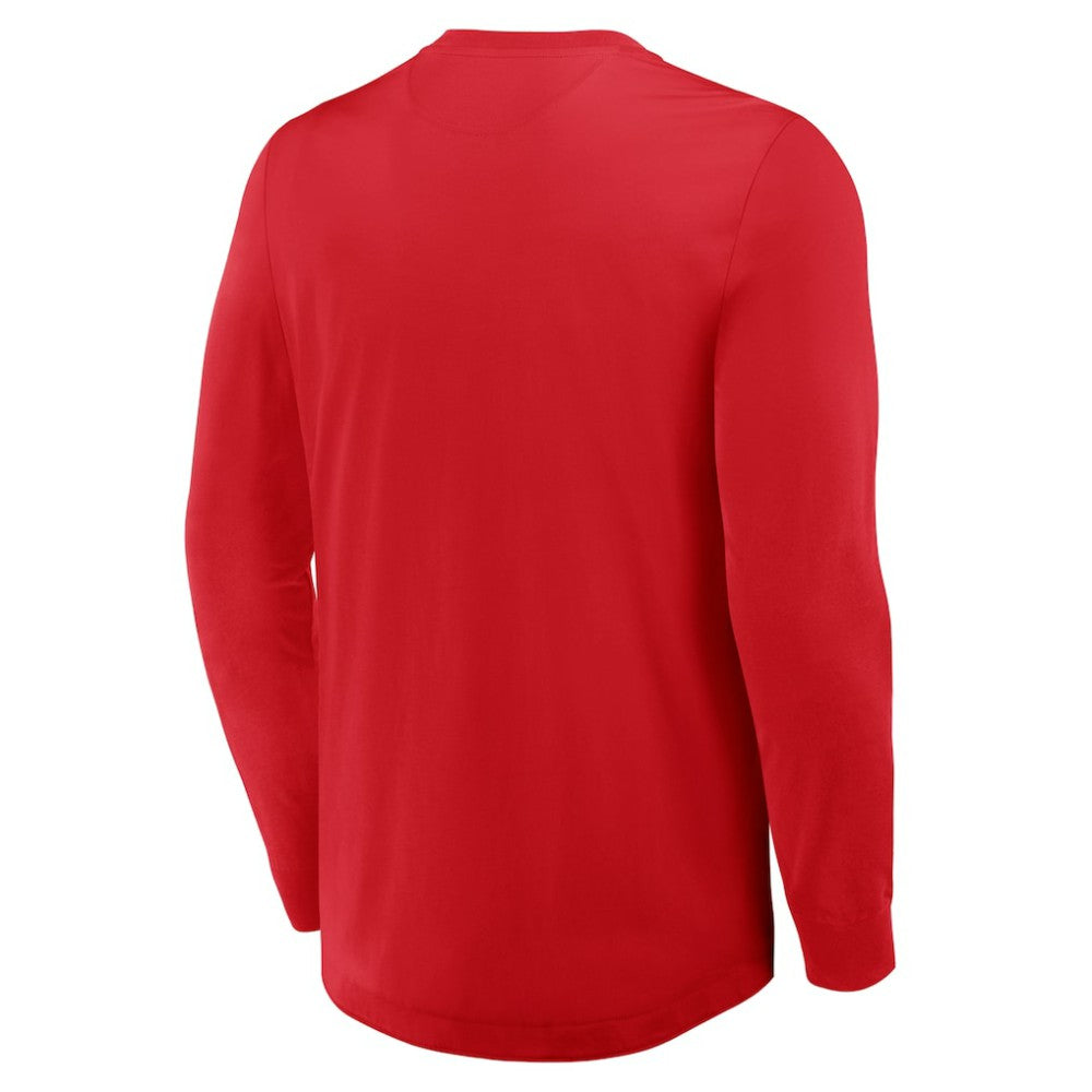 Carolina Hurricanes Fanatics Adrenaline Push Long Sleeve Henley Shirt - Red - NHL