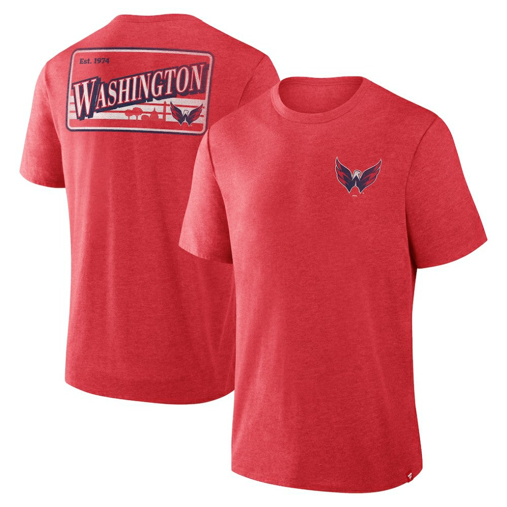 Washington Capitals Fanatics Fan Lanes Tri-Blend T-Shirt - Heather Red - NHL