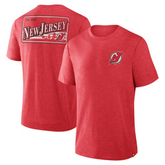 New Jersey Devils Fanatics Fan Lanes Tri-Blend T-Shirt - Heather Red - NHL