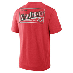 New Jersey Devils Fanatics Fan Lanes Tri-Blend T-Shirt - Heather Red - NHL