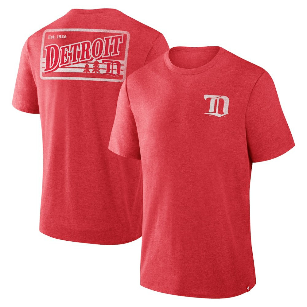Detroit Red Wings Fanatics Fan Lanes Tri-Blend T-Shirt - Heather Red - NHL