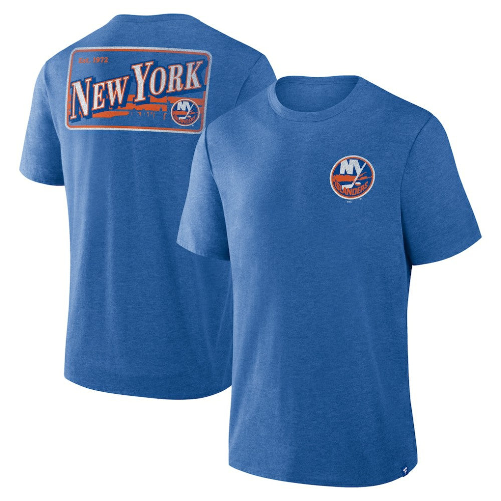 New York Islanders Fanatics Fan Lanes Tri-Blend T-Shirt - Heather Royal - NHL