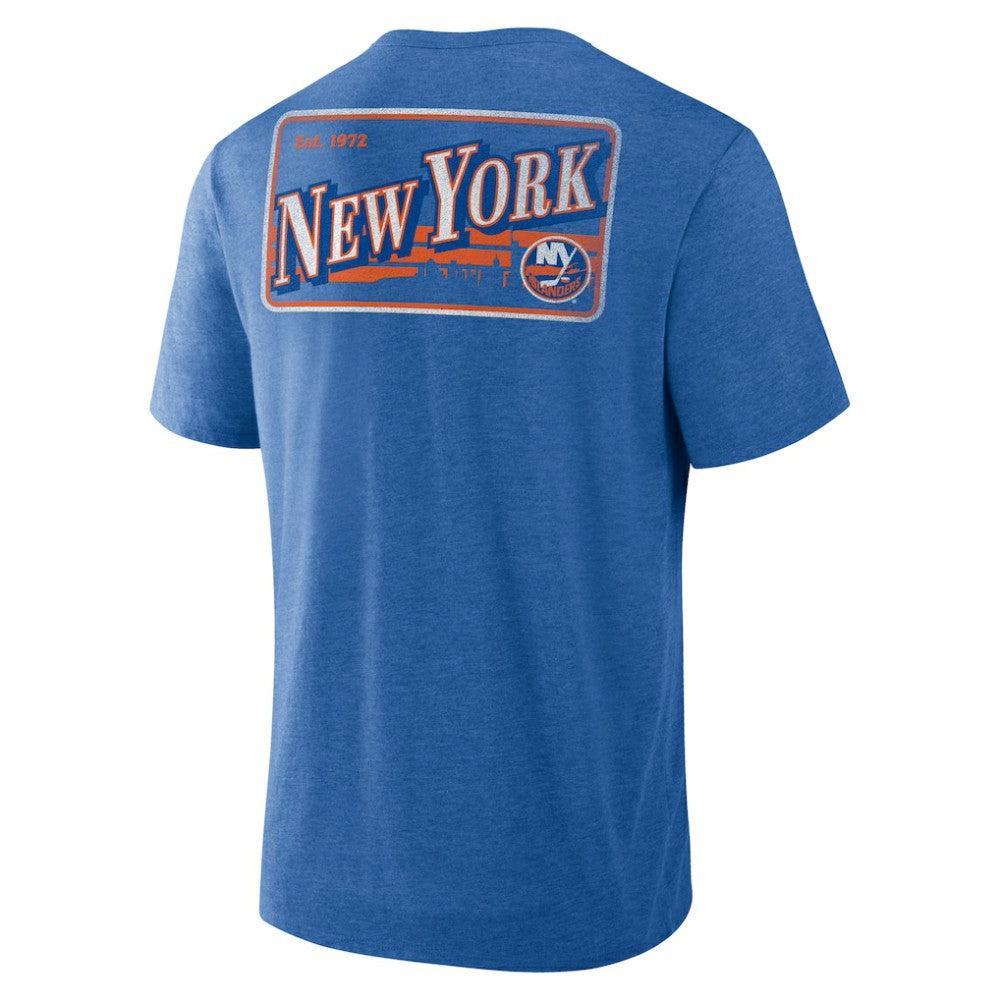 New York Islanders Fanatics Fan Lanes Tri-Blend T-Shirt - Heather Royal - NHL
