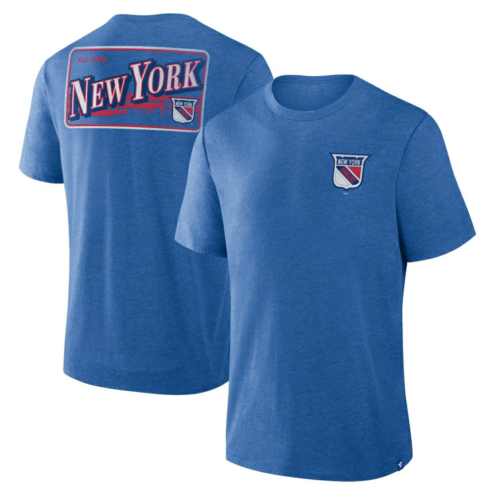 New York Rangers Fanatics Fan Lanes Tri-Blend T-Shirt - Heather Blue - NHL