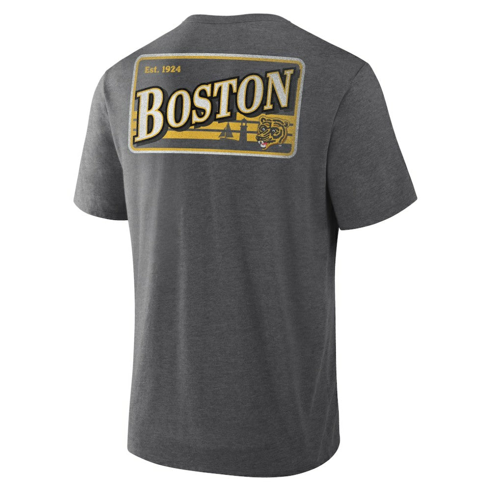 Boston Bruins Fanatics Fan Lanes Tri-Blend T-Shirt - Heather Charcoal - NHL