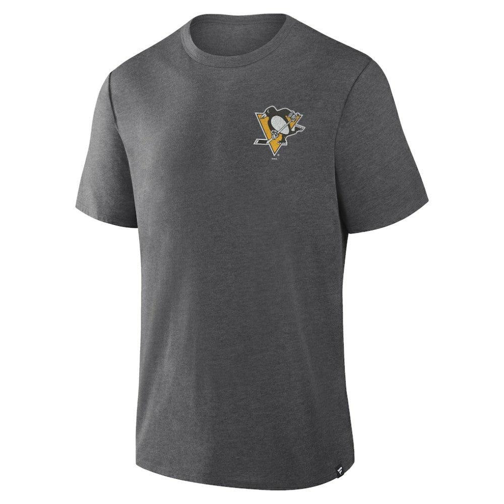 Pittsburgh Penguins Fanatics Fan Lanes Tri-Blend T-Shirt - Heather Charcoal - NHL