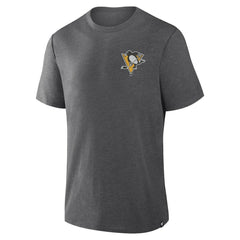 Pittsburgh Penguins Fanatics Fan Lanes Tri-Blend T-Shirt - Heather Charcoal - NHL