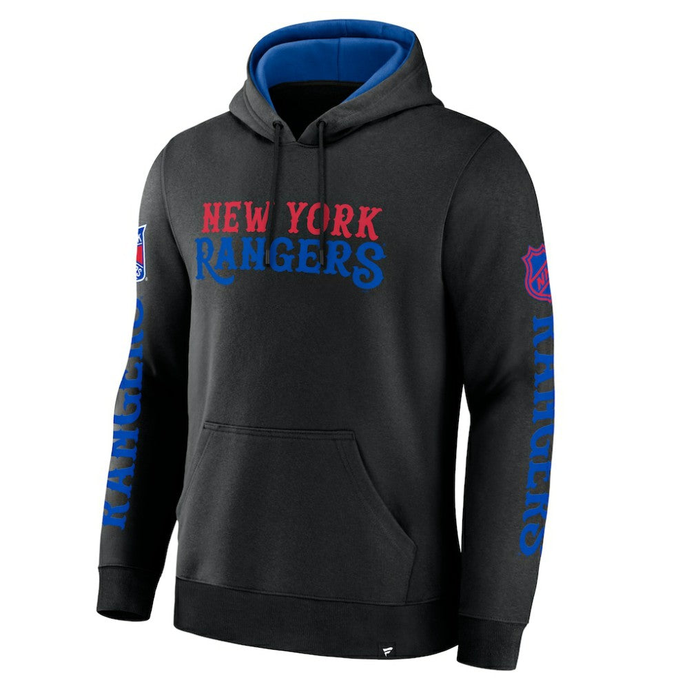New York Rangers Fanatics Big City Legacy Fleece Pullover Hoodie - Black - NHL