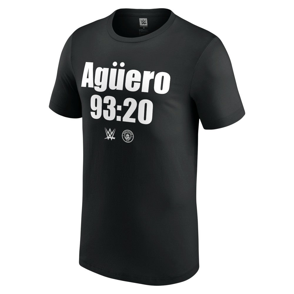 "Stone Cold" Steve Austin WWE x Manchester City Aguero 93:20 T-Shirt Black - FIFA World CUP