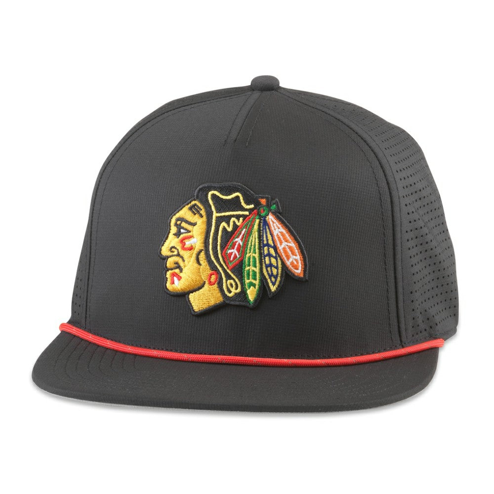 Chicago Blackhawks American Needle Buxton Pro Tech Adjustable Hat - Black - NHL