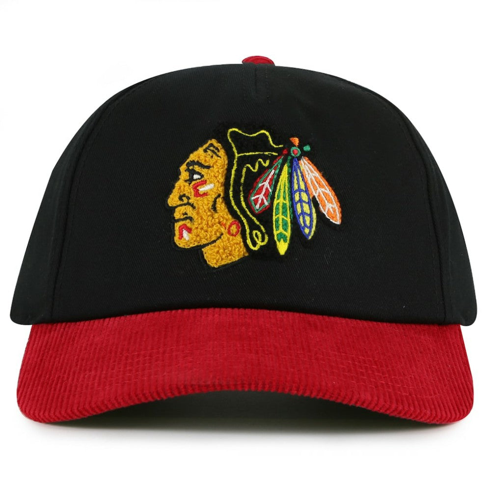 Chicago Blackhawks American Needle Burnett Adjustable Hat - Black/Red - NHL