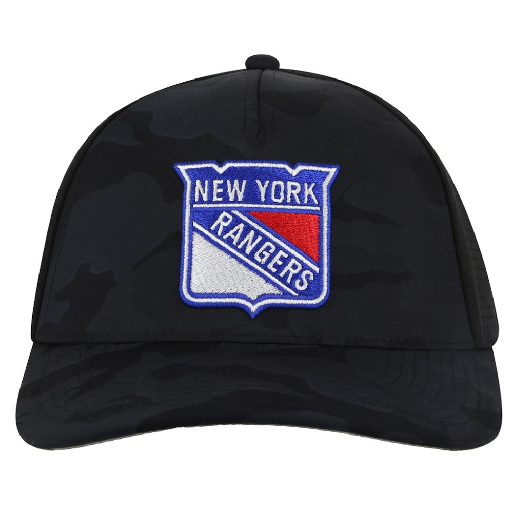 New York Rangers American Needle Valin Camo Super Tech Vented Adjustable Hat - Black - NHL