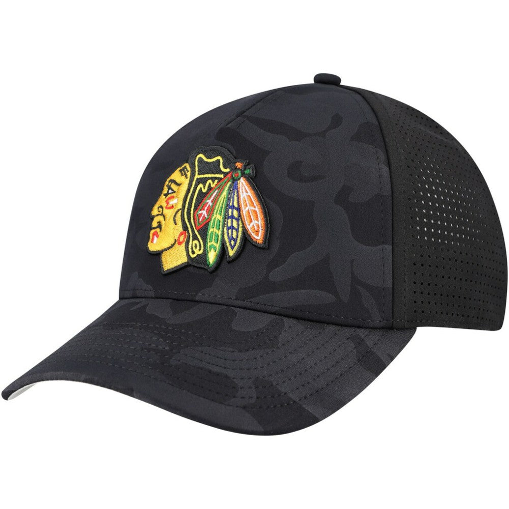 Chicago Blackhawks American Needle Valin Camo Super Tech Vented Adjustable Hat - Black - NHL