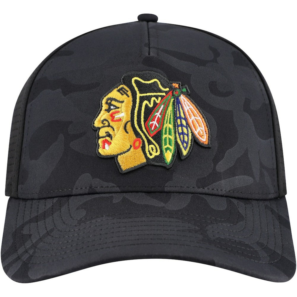 Chicago Blackhawks American Needle Valin Camo Super Tech Vented Adjustable Hat - Black - NHL