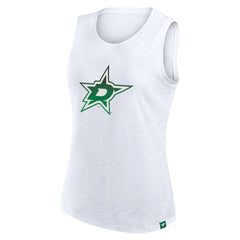 Dallas Stars Fanatics Women's Slub Tank Top - White - NHL