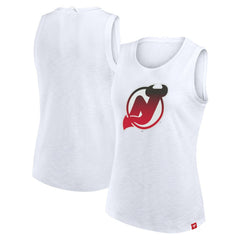 New Jersey Devils Fanatics Women's Slub Tank Top - White - NHL