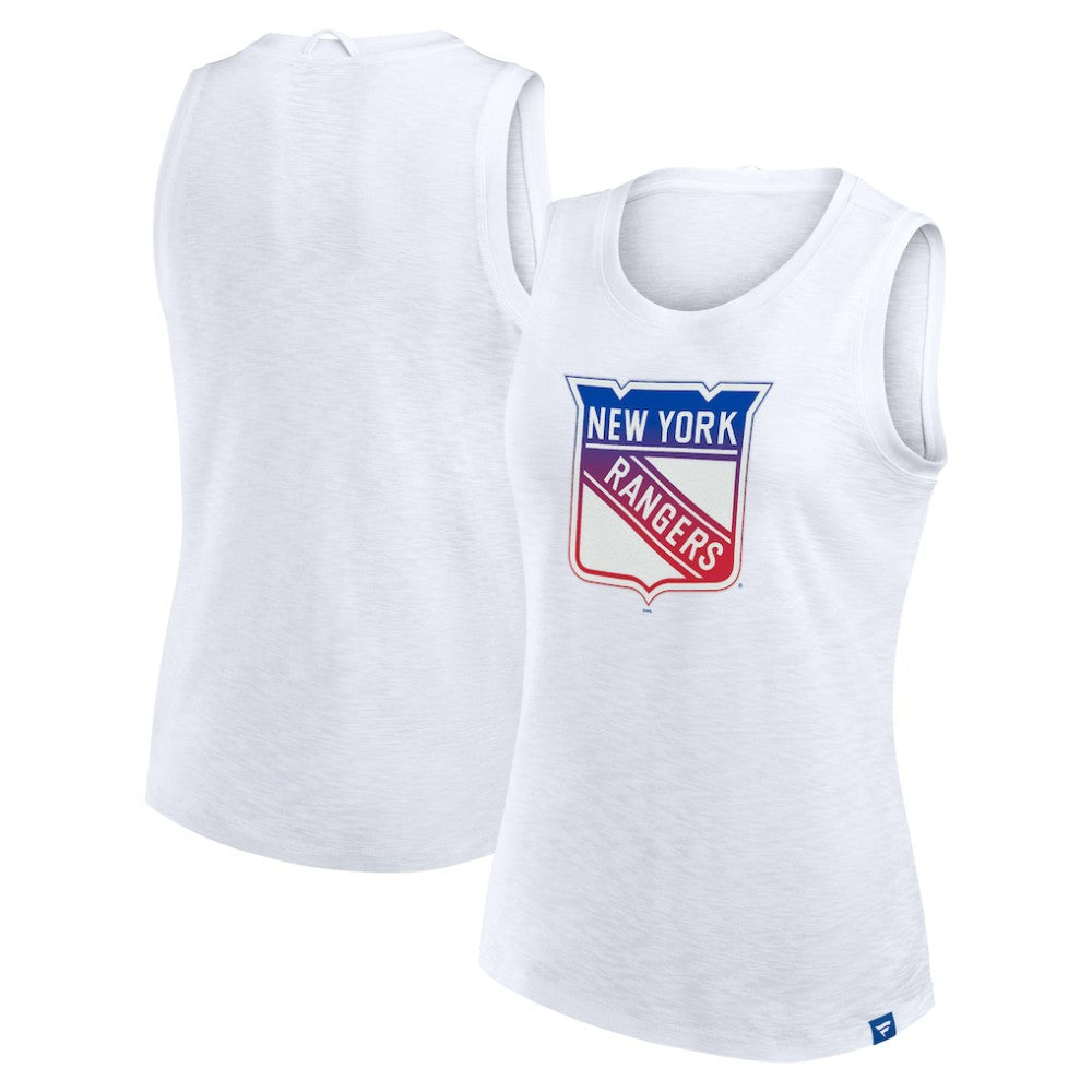 New York Rangers Fanatics Women's Slub Tank Top - White - NHL