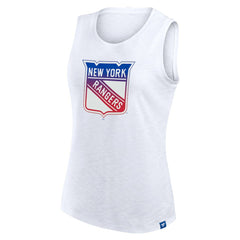 New York Rangers Fanatics Women's Slub Tank Top - White - NHL
