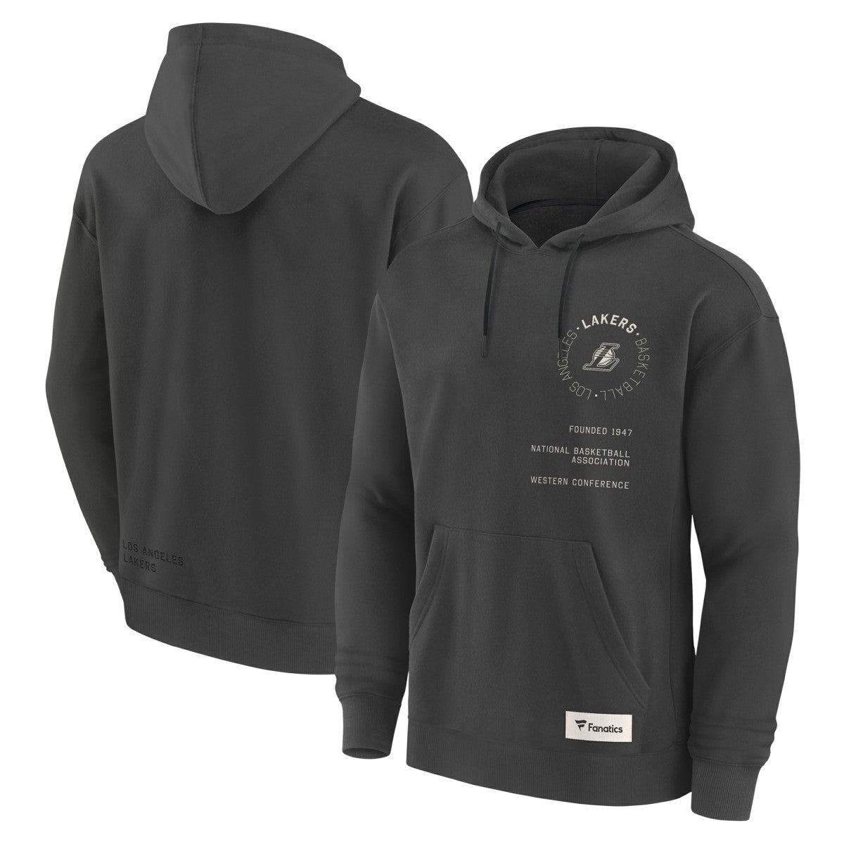 Los Angeles Lakers Future Ground Info Elements Premium Pullover Hoodie Gray - NBA