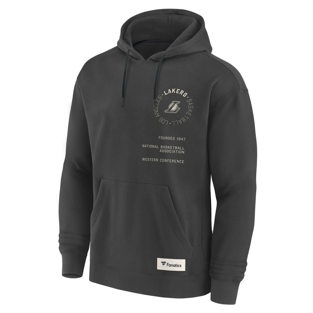 Los Angeles Lakers Future Ground Info Elements Premium Pullover Hoodie Gray - NBA