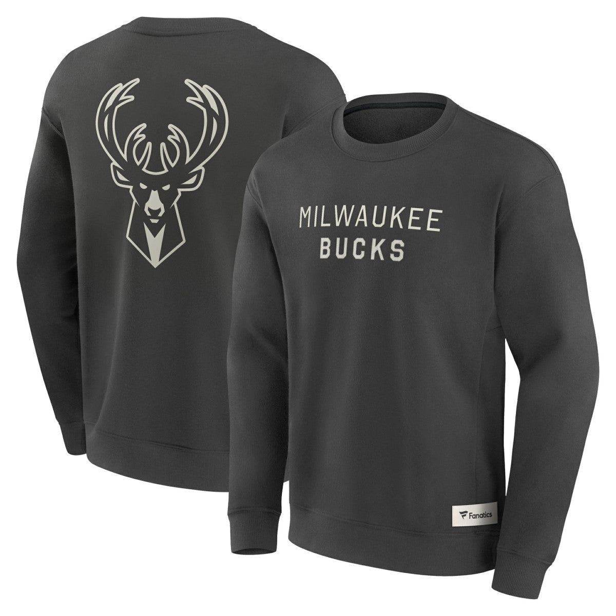 Milwaukee Bucks Elements Future Ground Lettering Pullover Sweatshirt Gray - NBA