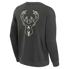 Milwaukee Bucks Elements Future Ground Lettering Pullover Sweatshirt Gray - NBA