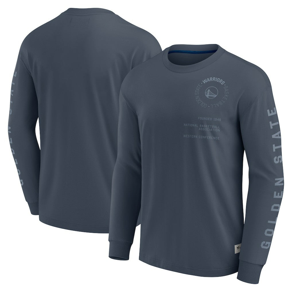 Golden State Warriors Elements Future Ground Tonal Info Long Sleeve T-Shirt Blue - NBA