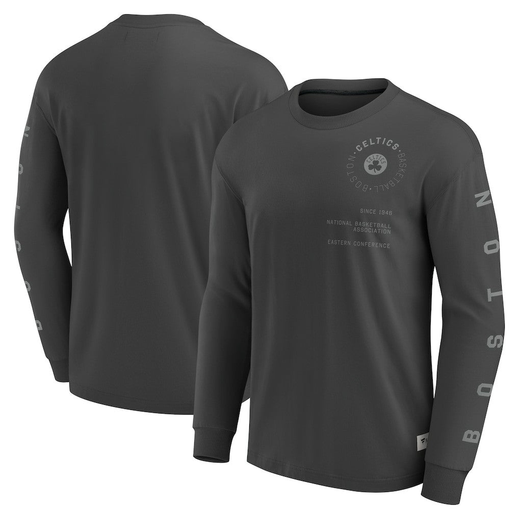 Boston Celtics Elements Future Ground Tonal Info Long Sleeve T-Shirt Gray - NBA