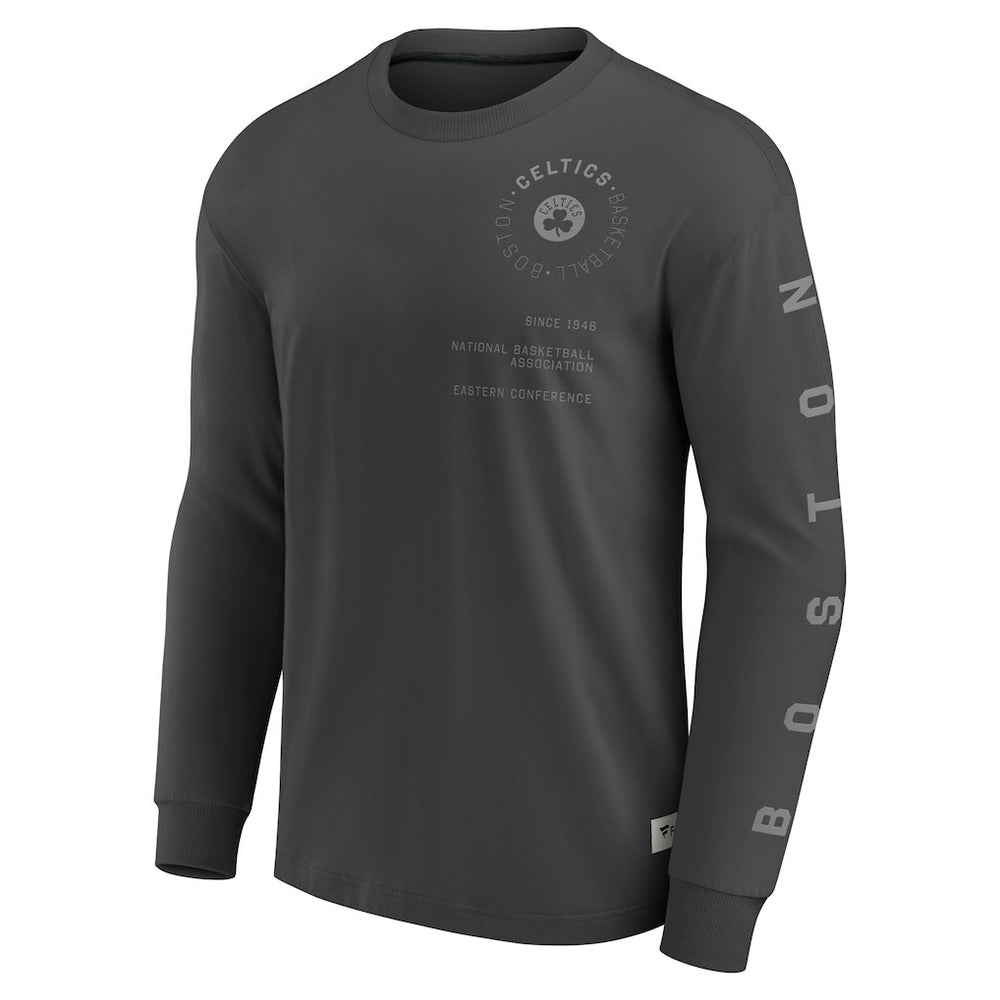 Boston Celtics Elements Future Ground Tonal Info Long Sleeve T-Shirt Gray - NBA