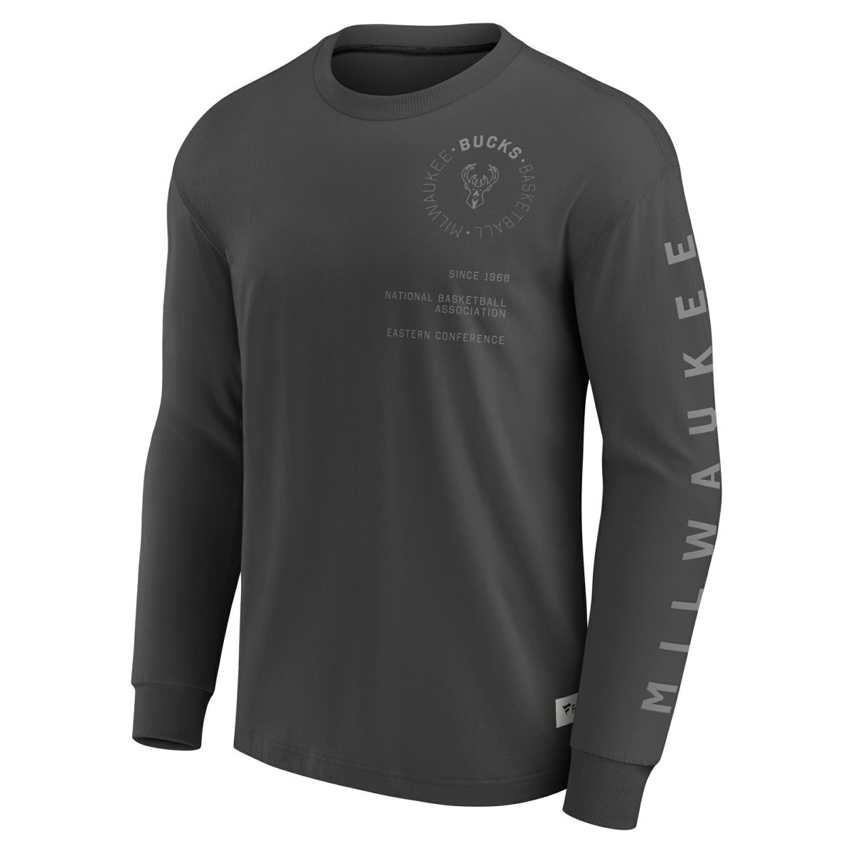 Milwaukee Bucks Elements Future Ground Tonal Info Long Sleeve T-Shirt Gray - NBA