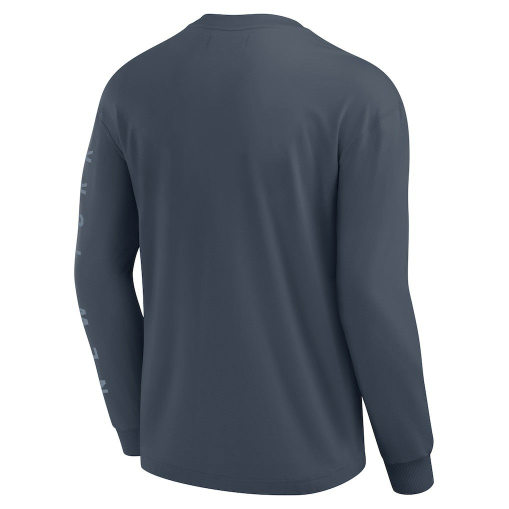 New York Knicks Elements Future Ground Tonal Info Long Sleeve T-Shirt Blue - NBA