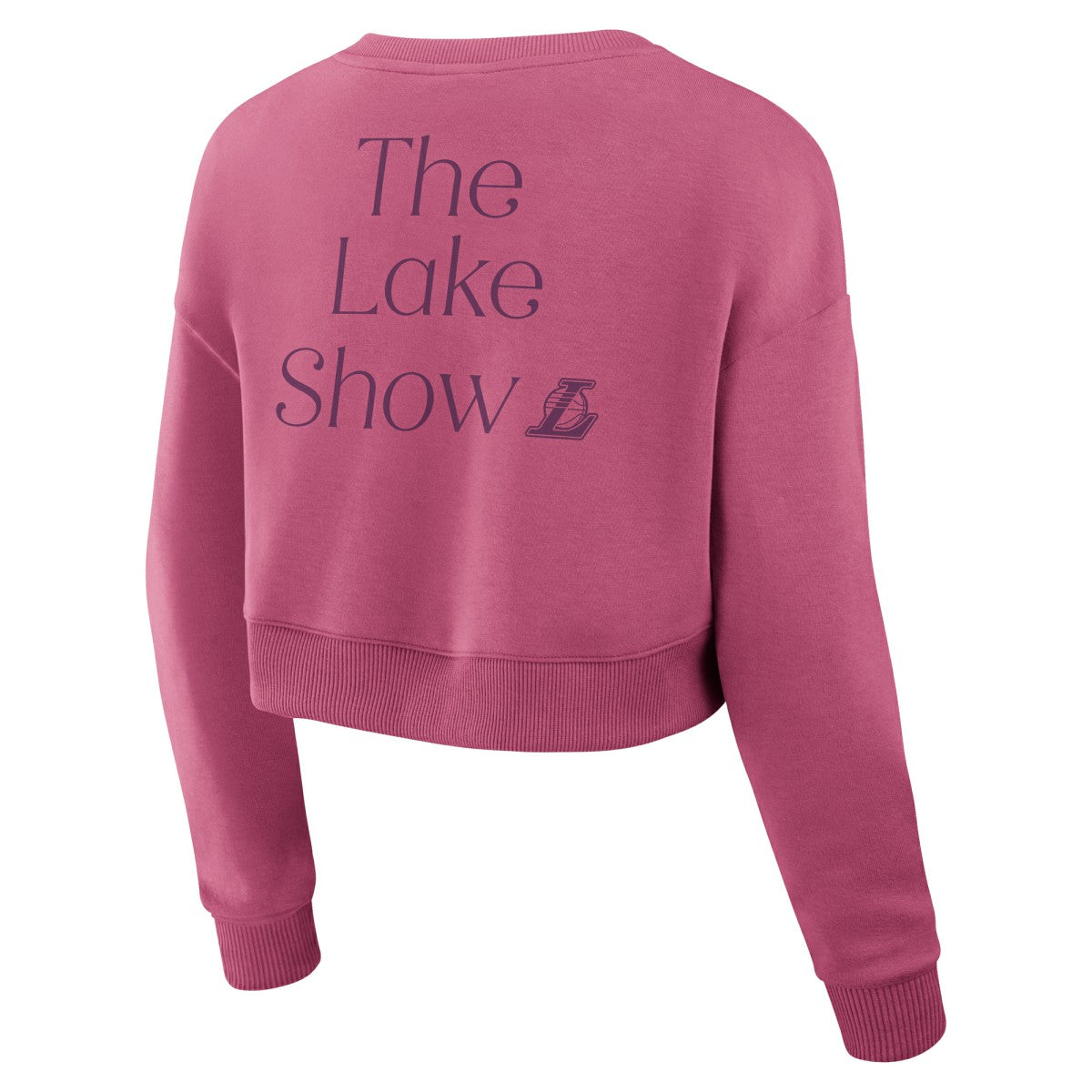Los Angeles Lakers Women's Studio Tri-Blend Cropped Pullover Sweatshirt Pink - NBA