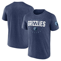 Memphis Grizzlies Logo Athletic Block Practice Performance T-Shirt Heather Navy - NBA