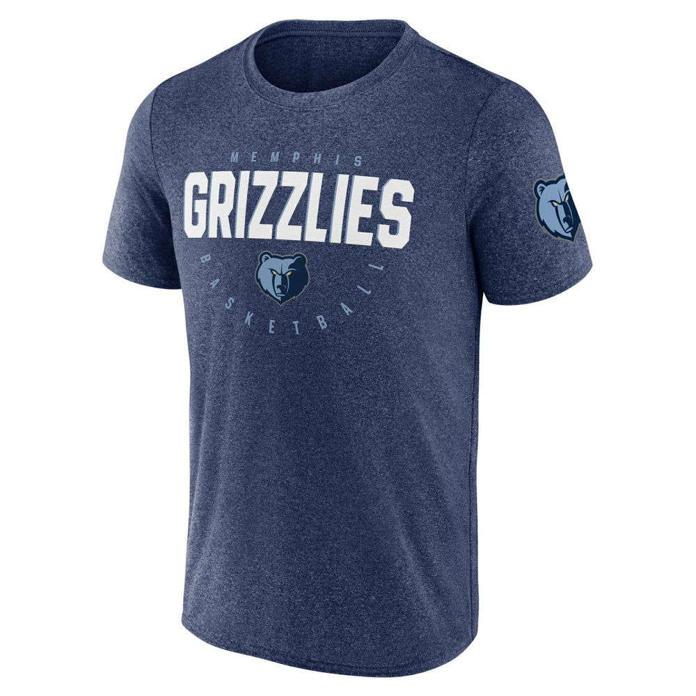 Memphis Grizzlies Logo Athletic Block Practice Performance T-Shirt Heather Navy - NBA
