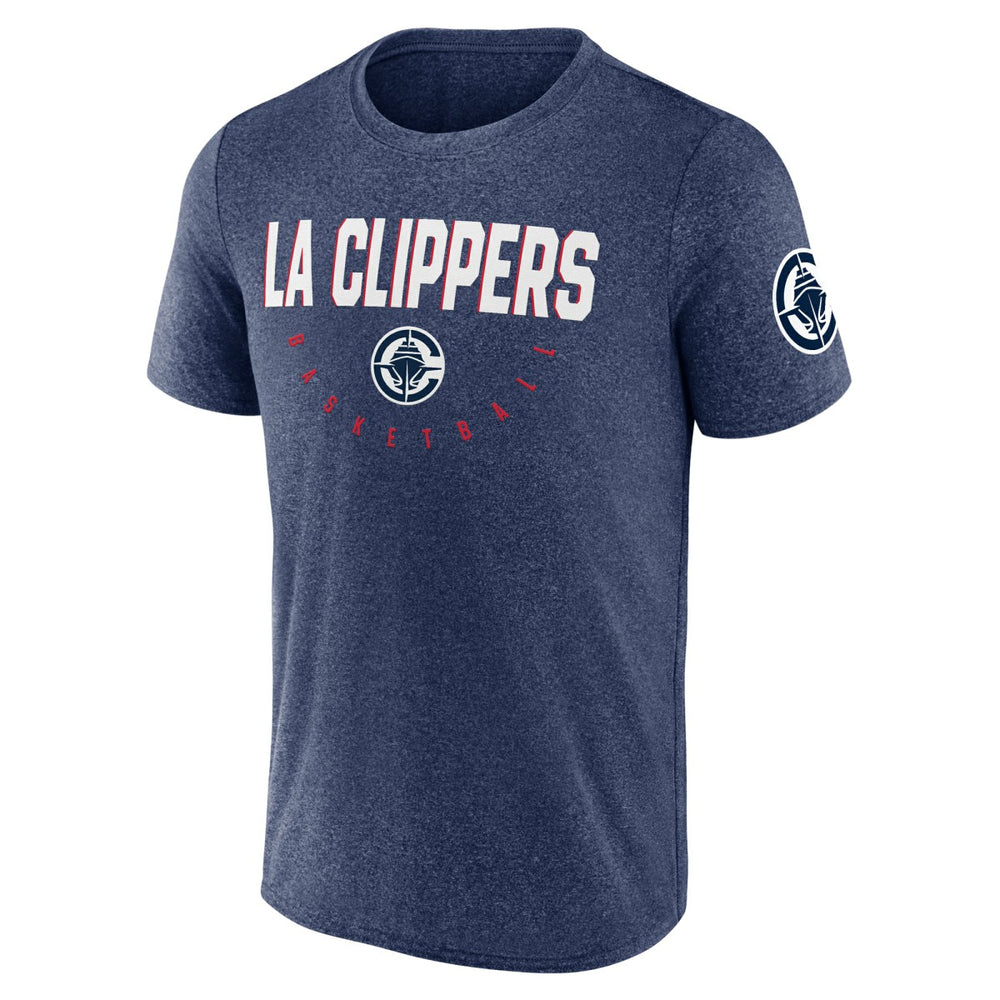 LA Clippers Logo Athletic Block Practice Performance T-Shirt Heather Navy - NBA
