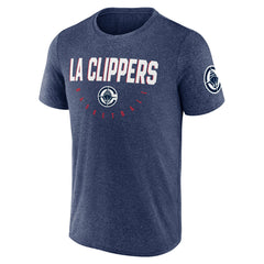 LA Clippers Logo Athletic Block Practice Performance T-Shirt Heather Navy - NBA