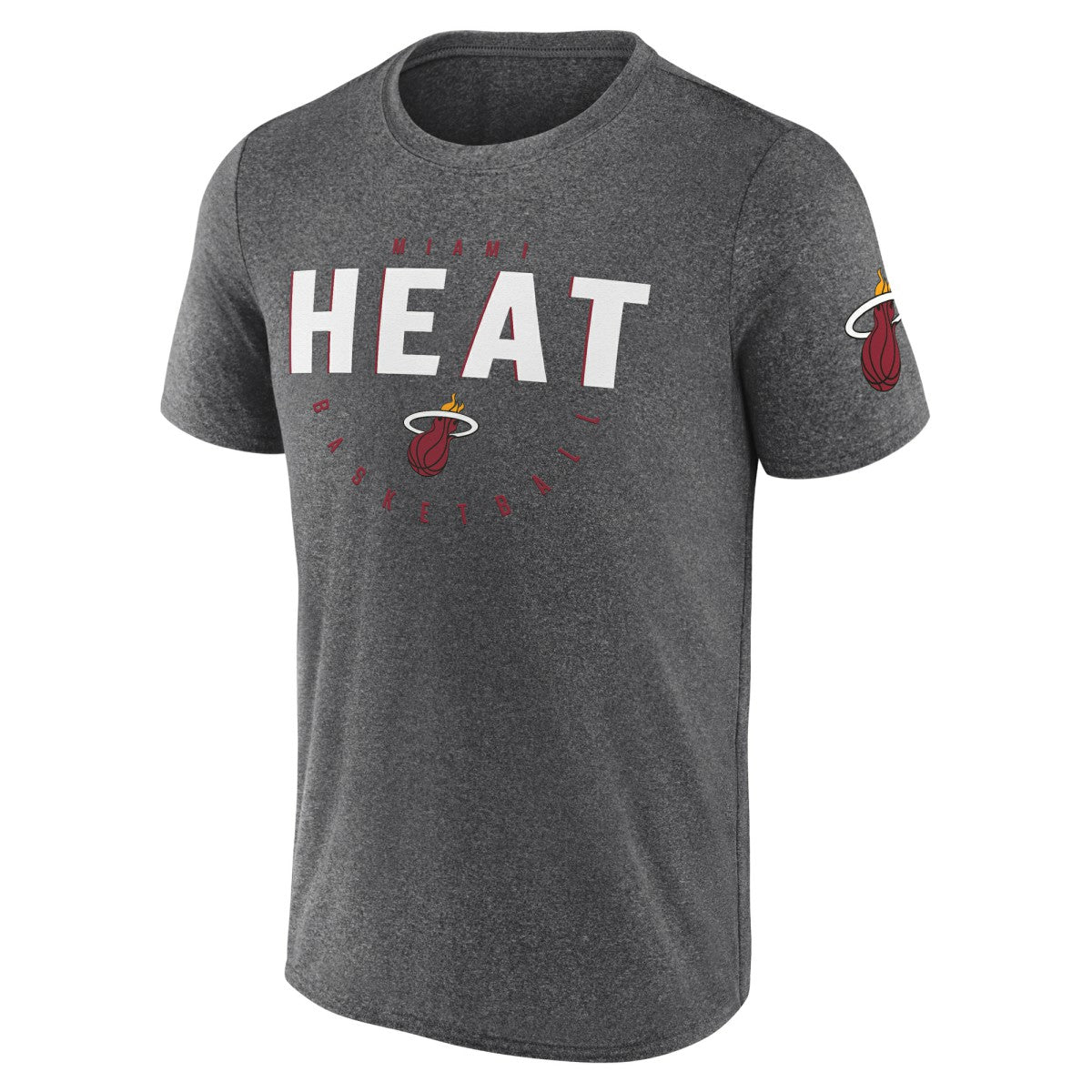 Miami Heat Logo Athletic Block Practice Performance T-Shirt Heather Charcoal - NBA