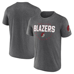 Portland Trail Blazers Logo Athletic Block Practice Performance T-Shirt Heather Charcoal - NBA